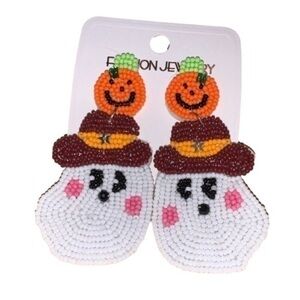 Fashion Jewelry Halloween‎ Ghost and Pumpkin Earrings